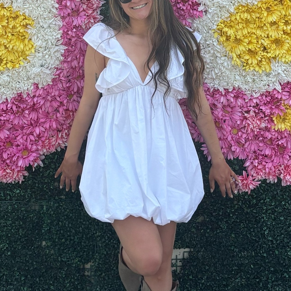 White Ruffled Dress
